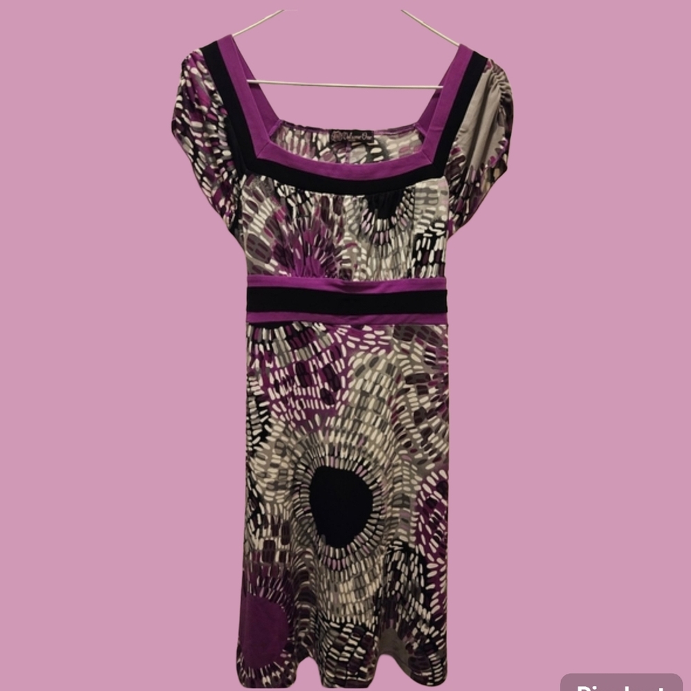 Purple and Black Women's Dress Size 8
